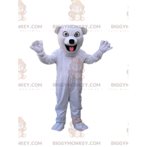 Vit hund BIGGYMONKEY™ maskotdräkt, kenneldräkt, SPA