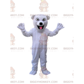 Valkoisen koiran BIGGYMONKEY™ maskottiasu, kennelasu, SPA BIGGYMONKEY™ maskottiasu - Koiran maskotit - BiggyMonkey.com
