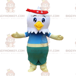 White eagle BIGGYMONKEY™ mascot costume, bird costume, rooster