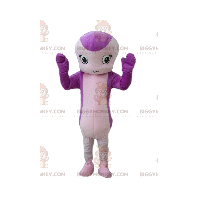BIGGYMONKEY™ maskot kostume slange, lilla væsen, kæmpe blomst - BIGGYMONKEY™ maskot kostume slange, lilla væsen, kæmpe blomst -