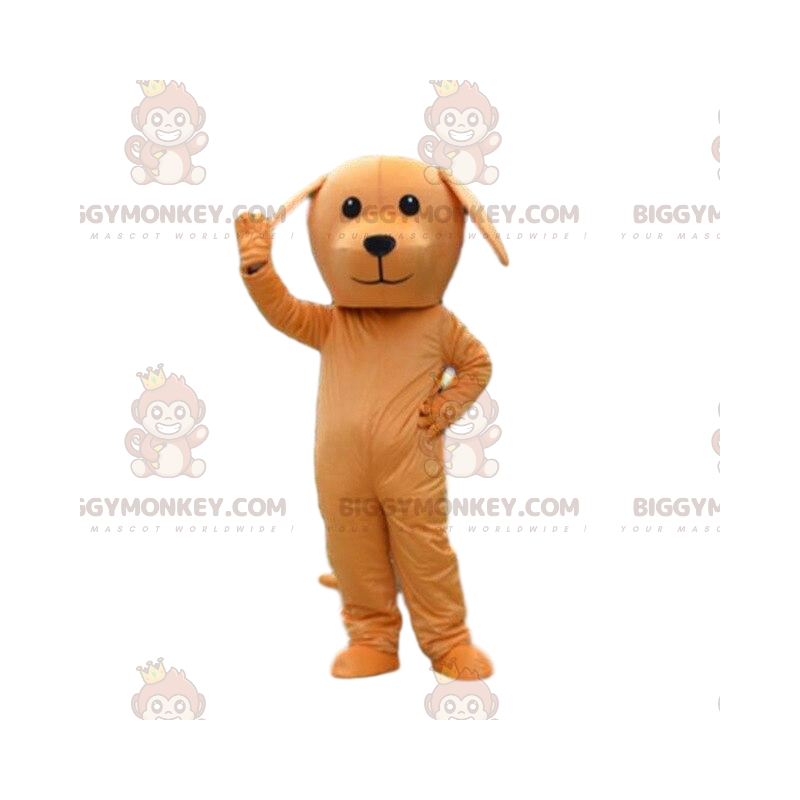 Oranssi koiran BIGGYMONKEY™ maskottiasu, oranssi puku, koiran Oranssi koiran BIGGYMONKEY™ maskottiasu, oranssi puku, koiran