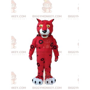 Red and White Tiger BIGGYMONKEY™ Mascot Costume, Red Cat