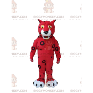 Traje de mascote BIGGYMONKEY™ Tigre Vermelho e Branco, Traje de