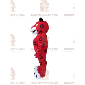 Red and White Tiger BIGGYMONKEY™ Mascot Costume, Red Cat