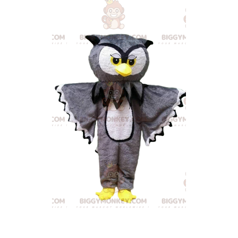 Maskotka Olbrzymia Sowa Szara i Biała Sowa BIGGYMONKEY™