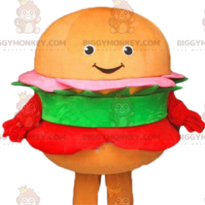Στολή μασκότ Burger BIGGYMONKEY™, κοστούμι γρήγορου φαγητού, γιγάντιο χάμπουργκερ - Μασκότ τροφίμων - BiggyMonkey.com
