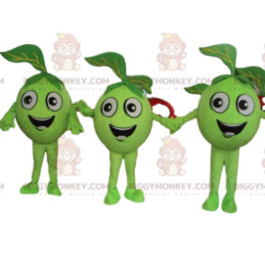 3 πράσινα μήλα, μασκότ πράσινου φρούτου BIGGYMONKEY™, γιγάντιες