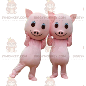 2 BIGGYMONKEY™s mascot pigs, couple of pigs, pink pigs –