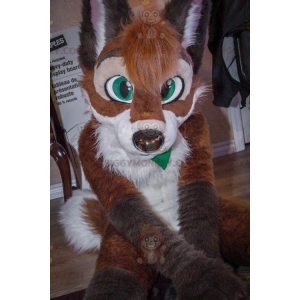 Costume de mascotte BIGGYMONKEY™ de renard de chien marron et