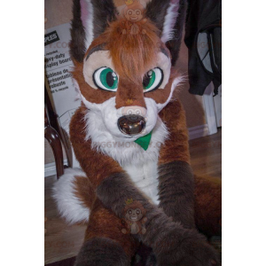 Kostým maskota Hnědobílého psa Fox BIGGYMONKEY™ –