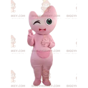 Kostým maskota růžové postavy BIGGYMONKEY™, kostým růžové