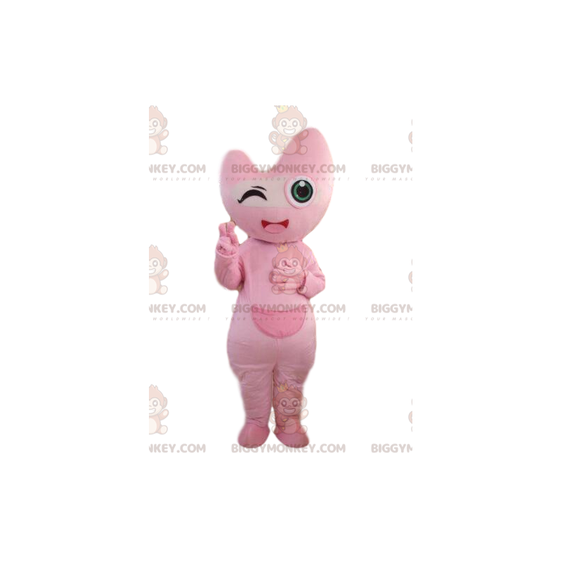 Pink karakter BIGGYMONKEY™ maskotkostume, pink skabningskostume Pink karakter BIGGYMONKEY™ maskotkostume, pink skabningskostume