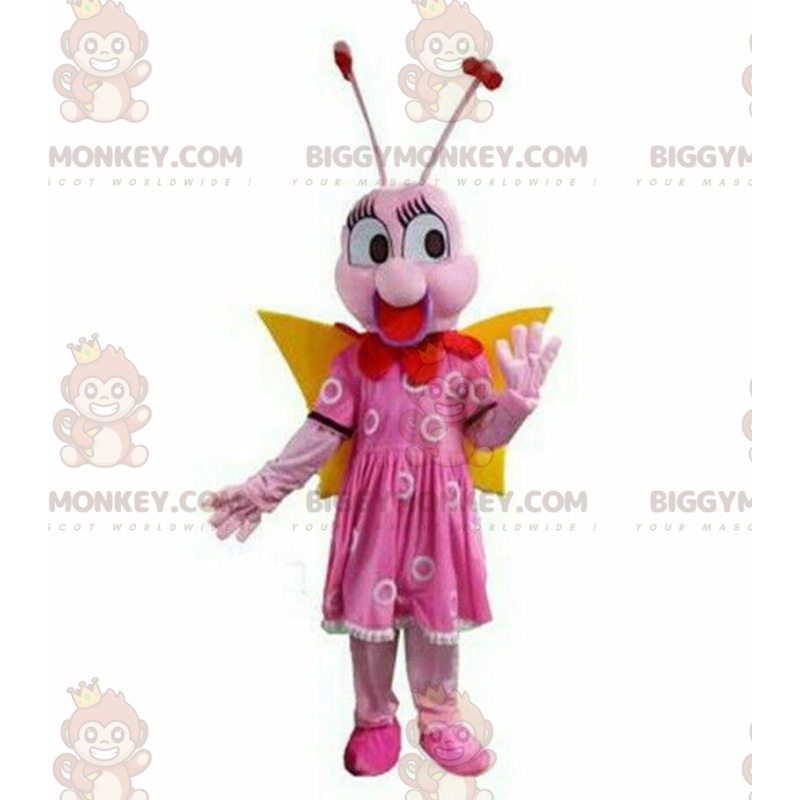 Disfraz de mascota mariposa rosa BIGGYMONKEY™, disfraz de Disfraz de mascota mariposa rosa BIGGYMONKEY™, disfraz de