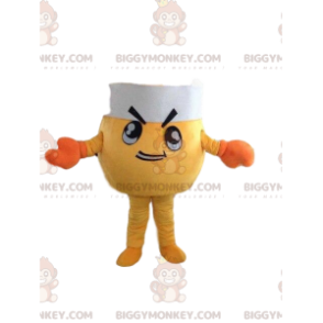 Costume de mascotte BIGGYMONKEY™ de crabe jaune avec une toque, costume de crabe géant - Mascottes Poisson - BiggyMonkey.com