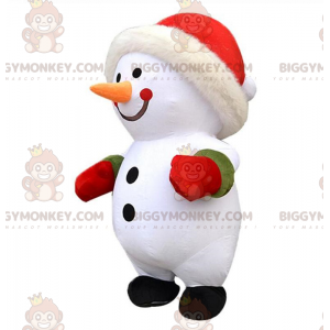 Kostým maskota nafukovacího sněhuláka BIGGYMONKEY™, vánoční