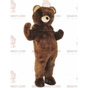 BIGGYMONKEY™ mascotte kostuum teddybeer, bruine beer kostuum -