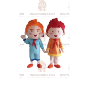 2 BIGGYMONKEY™s mascot children, dolls, a boy and a girl -