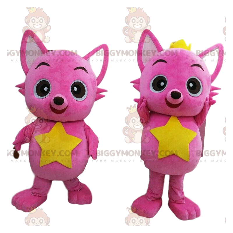 2 mascotas BIGGYMONKEY™s de gatos rosas, 2 gatos, 2 zorros de colores - Mascotas gato - BIGGYMONKEY_08812 - BiggyMonkey.com