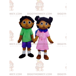 2 BIGGYMONKEY™s mascot children, dolls, a boy and a girl -