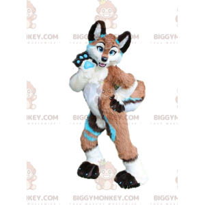 BIGGYMONKEY™ mascot costume colorful fur fox, dog costume