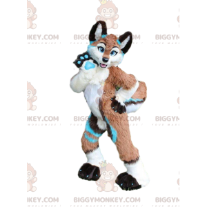 BIGGYMONKEY™ Maskottchenkostüm bunter Pelzfuchs, Hundekostüm