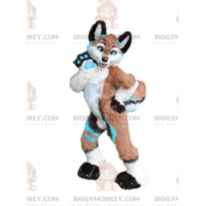 BIGGYMONKEY™ mascot costume colorful fur fox, dog costume