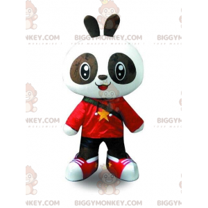 BIGGYMONKEY™ maskotkostume af sort og hvid panda klædt i