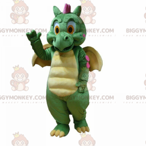 Costume de mascotte BIGGYMONKEY™ de dragon vert et jaune