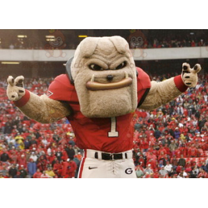 Very Muscular Tan Bulldog BIGGYMONKEY™ Mascot Costume –