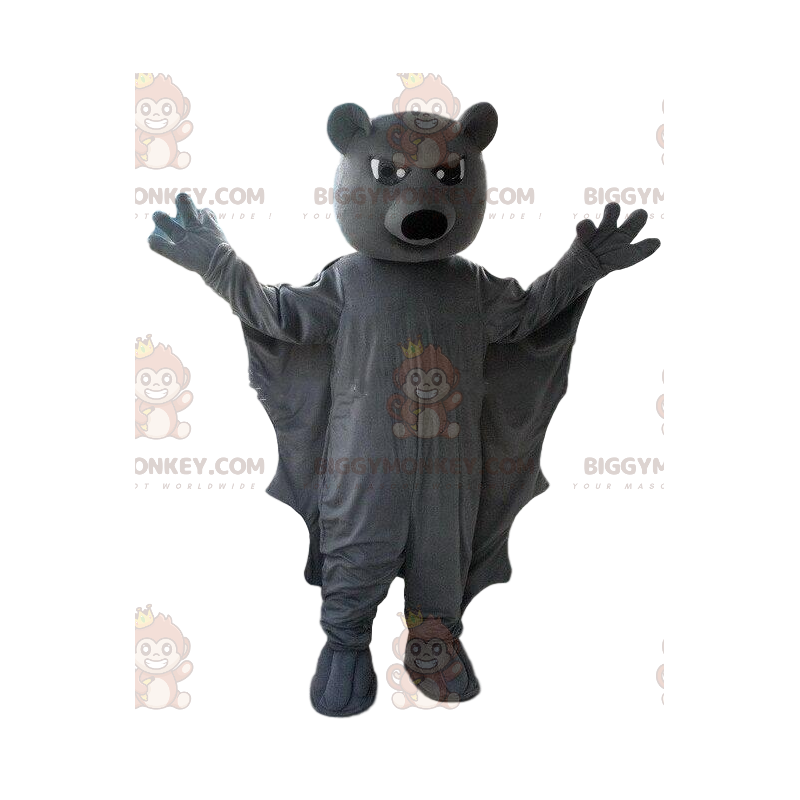 Grijze vleermuis BIGGYMONKEY™-mascottekostuum, Batman-kostuum - Grijze vleermuis BIGGYMONKEY™-mascottekostuum, Batman-kostuum -