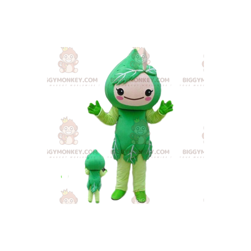 Tree leaf BIGGYMONKEY™ mascot costume, tree costume, nature Tree leaf BIGGYMONKEY™ mascot costume, tree costume, nature