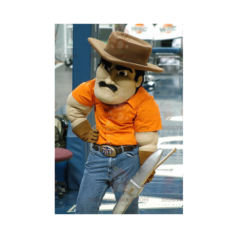 Disfraz de mascota BIGGYMONKEY™ de hombre con bigote de minero