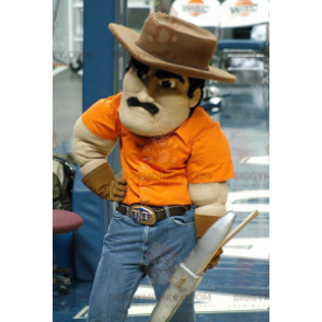 Miner Mustached Man BIGGYMONKEY™ Mascot Costume -