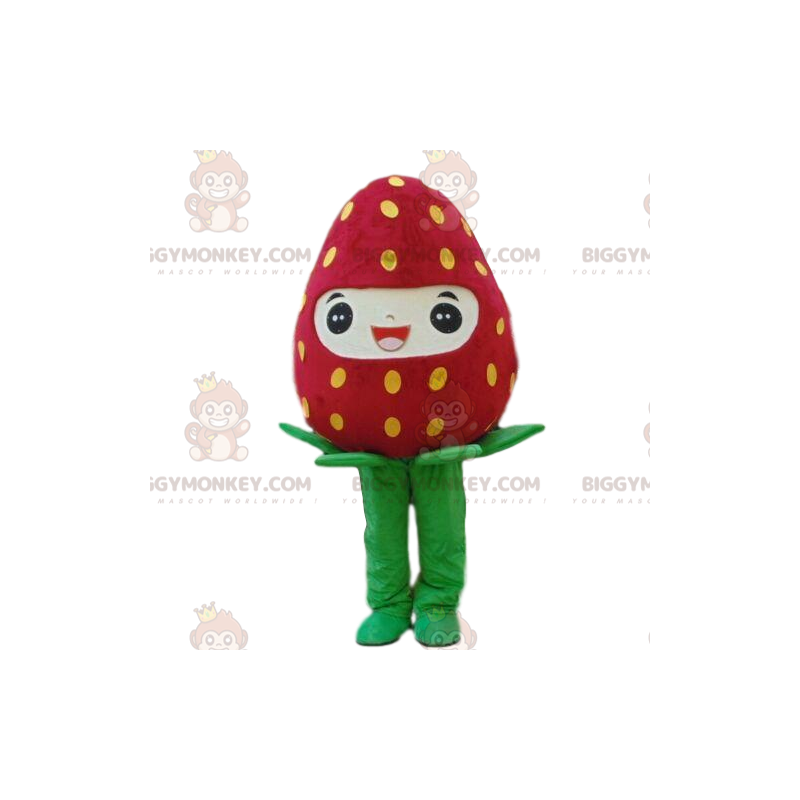 Maskotka Olbrzymia Uśmiechnięta Truskawka BIGGYMONKEY™, Kostium Maskotka Olbrzymia Uśmiechnięta Truskawka BIGGYMONKEY™, Kostium