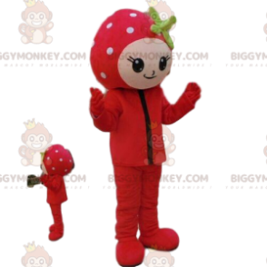 BIGGYMONKEY™ Maskottchenkostüm für Mädchen, Erdbeerkostüm