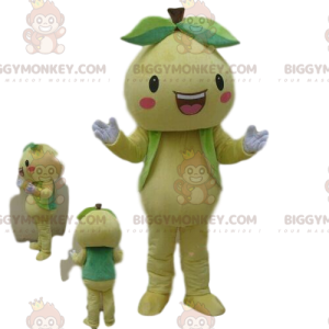 Στολή μασκότ Pear BIGGYMONKEY™, στολή φρούτων, κίτρινα φρούτα -