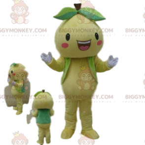 Pear BIGGYMONKEY™ mascot costume, fruit costume, yellow fruit –