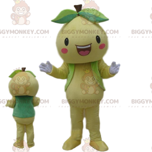 Pear BIGGYMONKEY™ mascot costume, fruit costume, yellow fruit -