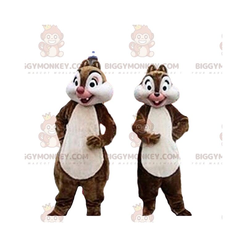 BIGGYMONKEY™s maskot av Tic och Tac, berömda tecknade ekorrar - Maskoter kända människor - BIGGYMONKEY_08843 - BiggyMonkey.com
