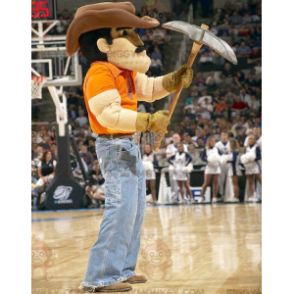 Miner Mustached Man BIGGYMONKEY™ Mascot Costume –
