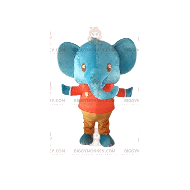 BIGGYMONKEY™ Elefante Azul, Gigante, Fantasia de Mascote BIGGYMONKEY™ Elefante Azul, Gigante, Fantasia de Mascote