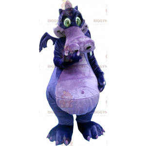 Traje de mascote de dragão roxo e roxo BIGGYMONKEY™ –