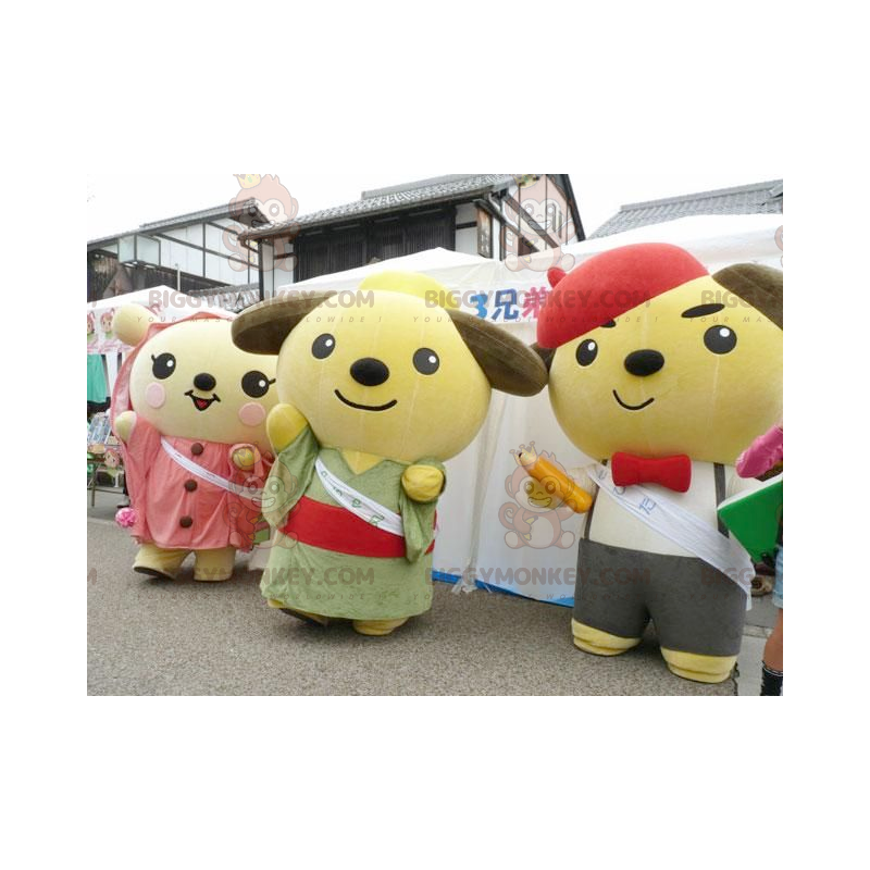 3 BIGGYMONKEY™s Japanese Cartoon Teddy Bear Mascot -
