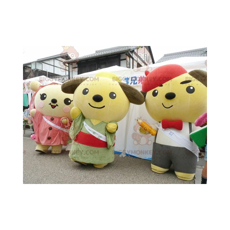 3 BIGGYMONKEY™s japanske tegneserie-bamsemaskot - Bjørn maskot - BIGGYMONKEY_01006 - BiggyMonkey.com