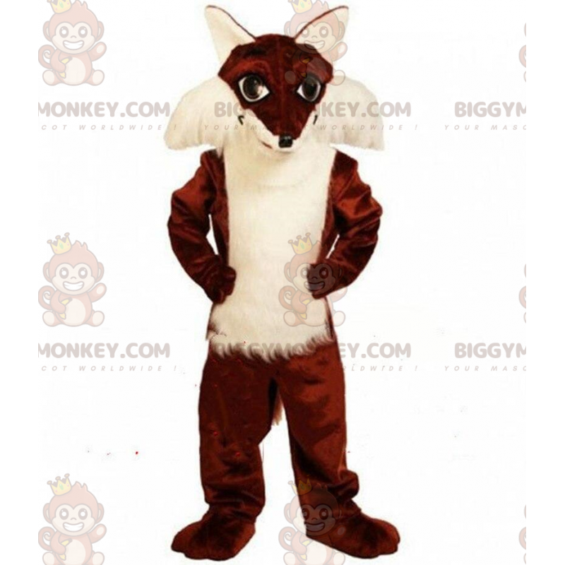 BIGGYMONKEY™ mascottekostuum van mooie bruine en witte vos BIGGYMONKEY™ mascottekostuum van mooie bruine en witte vos