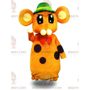 Meget original orange mus BIGGYMONKEY™ maskot kostume, gnaver