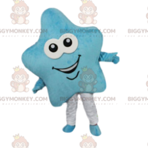Blue Star BIGGYMONKEY™ Mascot Costume, Smiling Star Costume -