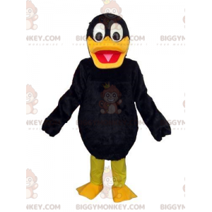 BIGGYMONKEY™ mascot costume black and yellow duck, duck