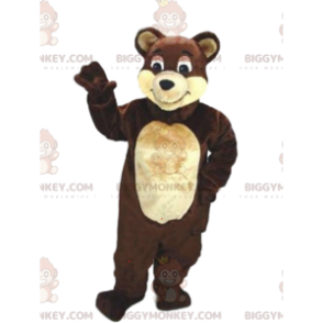 Στολή μασκότ Brown Bear BIGGYMONKEY™, βελούδινη στολή αρκουδάκι