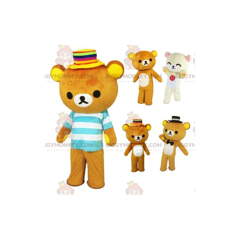 Kostium pluszowy Teddy BIGGYMONKEY™ z pasiastym topem, kostium Kostium pluszowy Teddy BIGGYMONKEY™ z pasiastym topem, kostium